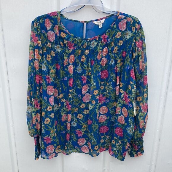 WOMEN'S PLUS SIZE Smocked Chiffon Top Blouse Shirt Size 3X - Picture 6 of 6